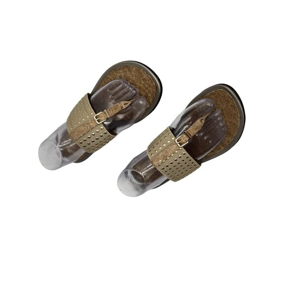 Soft Style Hush Puppies Womens 9.5 Gold Studded Slip-On Adjustable Strap - Picture 11 of 13